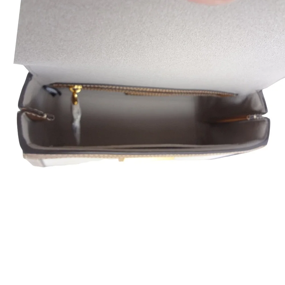 Kate Spade Katy Small Top Handle Bag Halo White Tan Colorblock Leather KE130 NEW